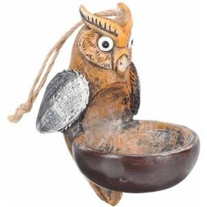 Brown Owl Hanging bird feeder decor